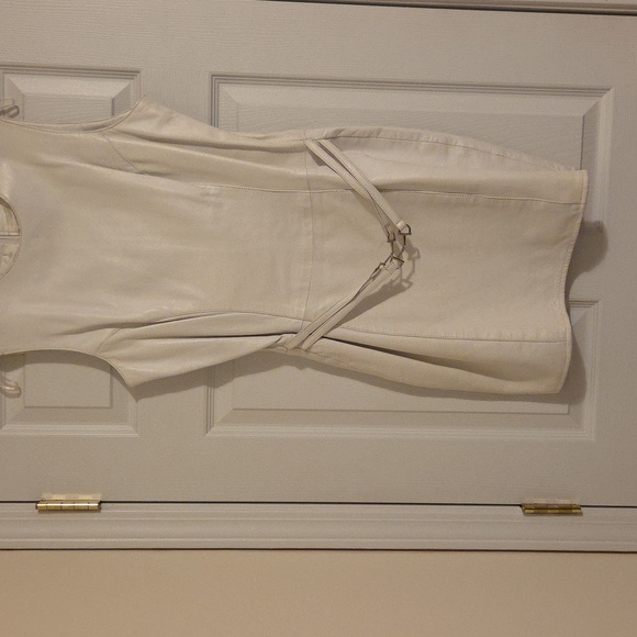 Vakko Dresses & Skirts - Vakko Sport White Leather Mini Dress